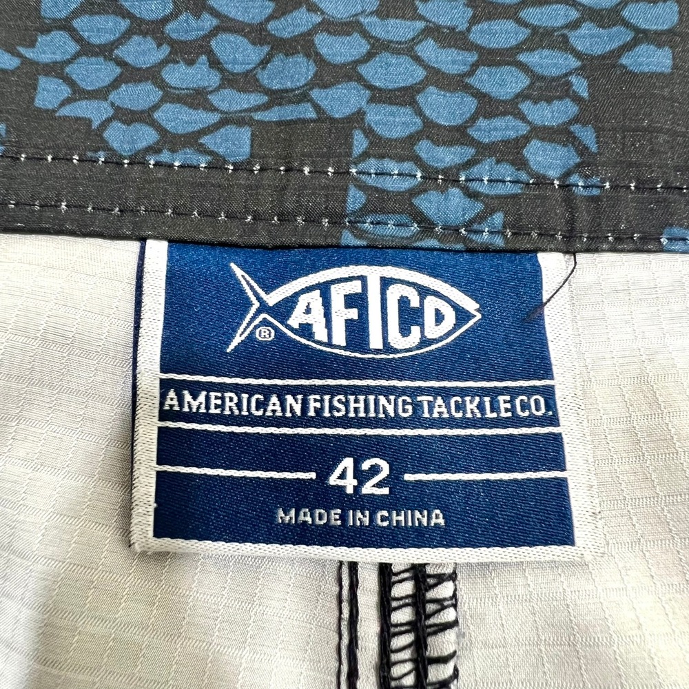 AFTCO M82 Tactical Fishing Shorts Men's Size 42 Blue Camo Stretch Quick Dry - Picture 3 of 13